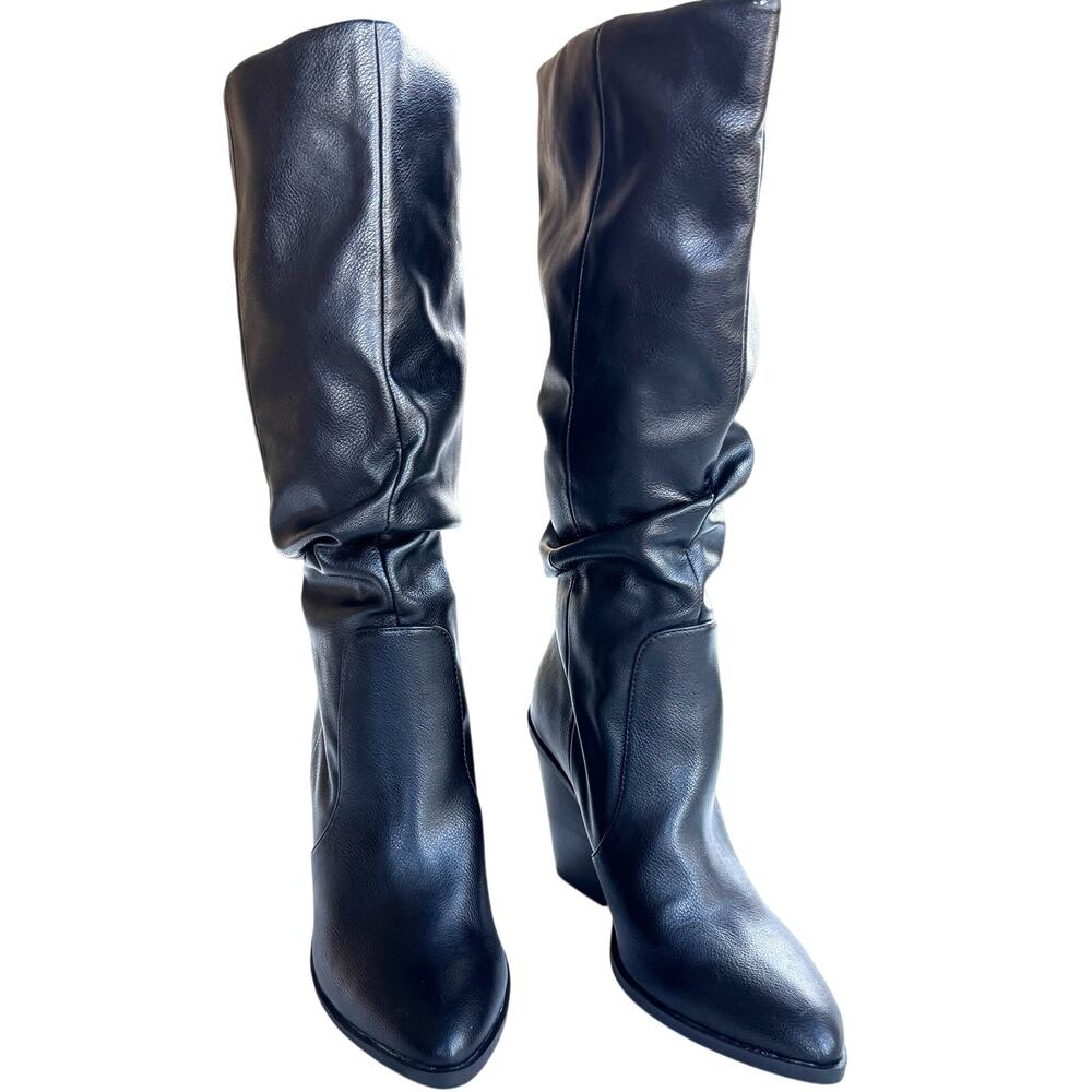DV Dolce Vita Nellie Black Slouched Knee-High Boots Women’s 7 Block Heel NWOB